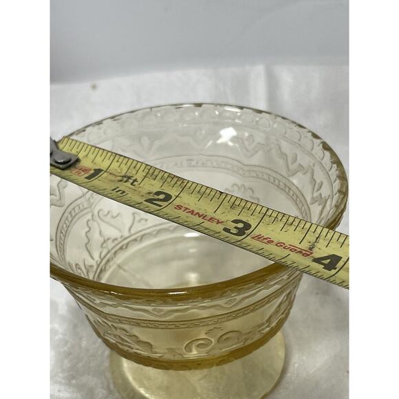 One Federal Depression Glass Patrician Spoke AMBER Low-Footed Sherbet Dish - Picture 3 of 3